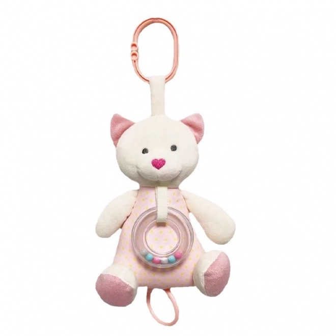Hračka s hracím mechanizmom medveď ružový 18 cm