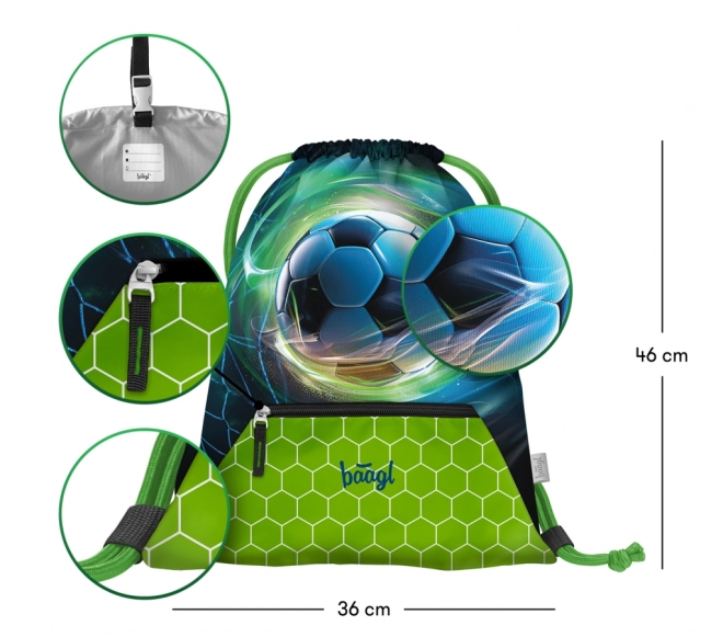 Školská sada Batoh Airy Futbalová lopta: batoh, peračník, vrecúško