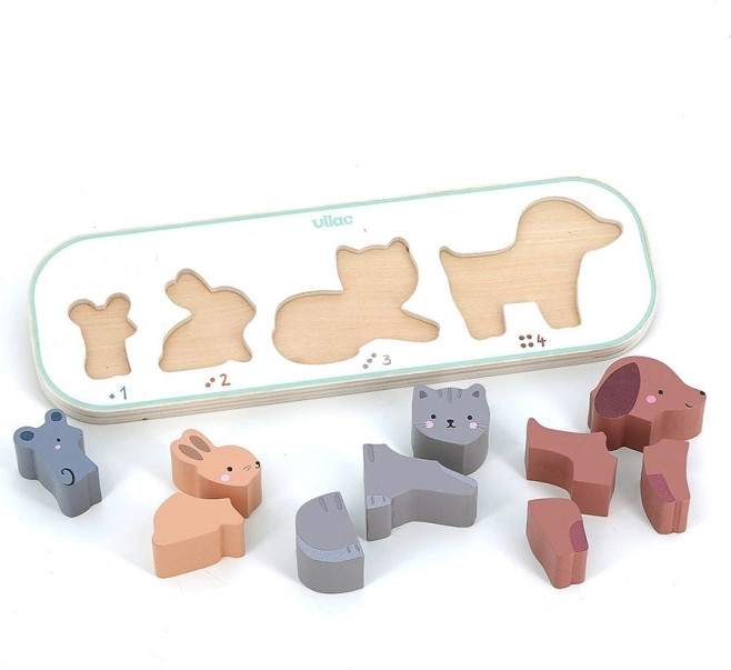 Vkladacie puzzle Učím sa počítať zvieratká Vilac Sarah Betz