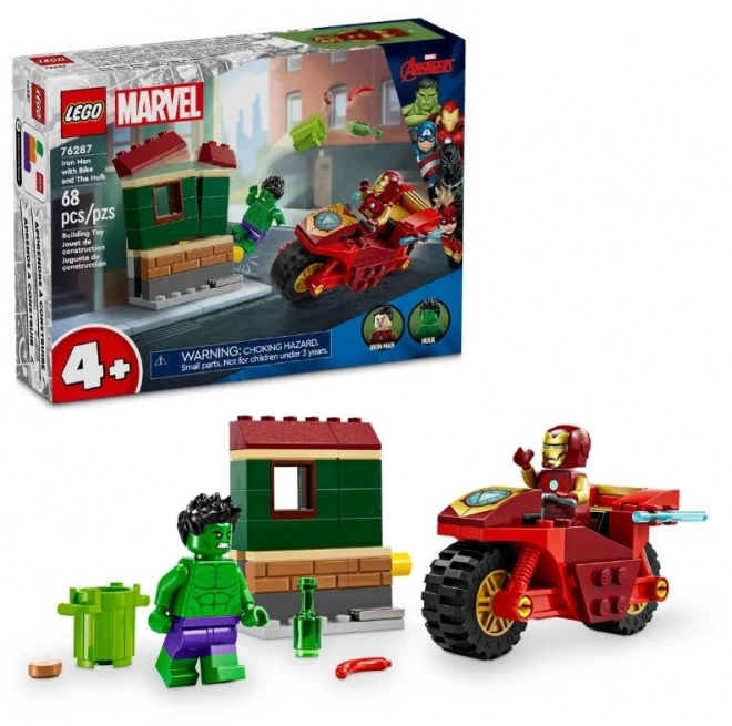 Iron Man s motorkou a Hulk LEGO stavebnica