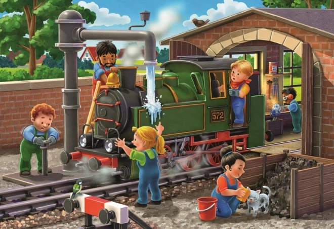 Ravensburger puzzle Staň sa opravárom lietadiel a vlakov