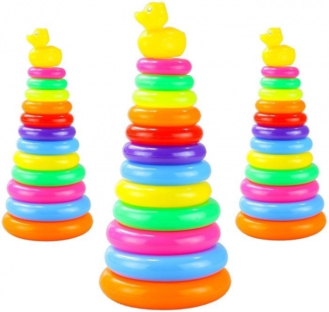 Klasická farebná pyramída s krúžkami pre deti 40 cm