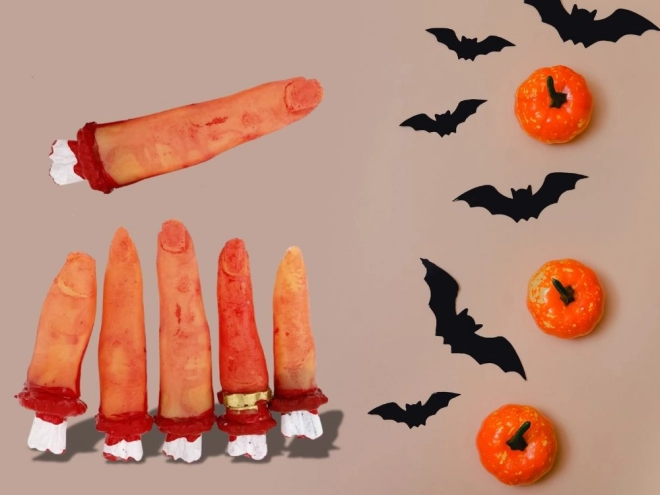 Falošné odseknuté prsty halloweenska dekorácia