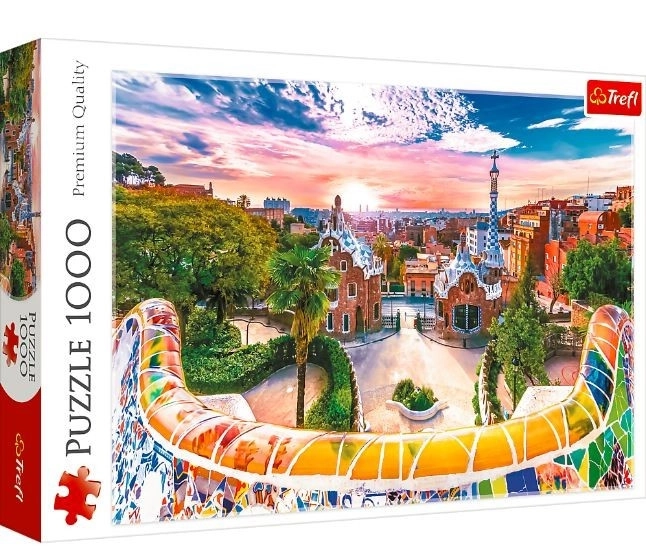 Puzzle 1000 dielikov - západ slnka nad Barcelonou, Španielsko