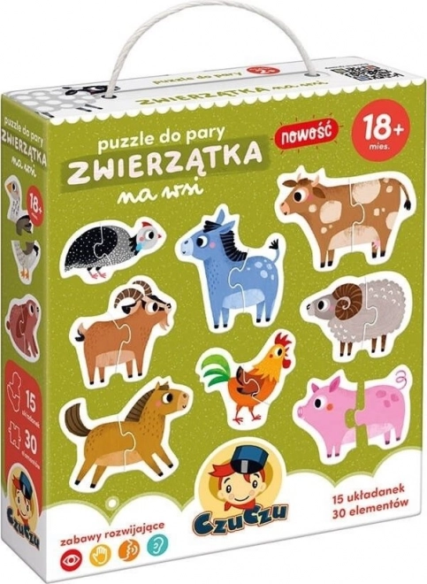 Czuczu Puzzle do páry zvieratká na vidieku