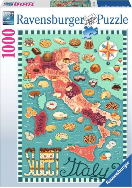 Ravensburger Puzzle Sladká mapa Talianska 1000 dielikov