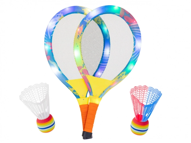 Svetelné LED rakety na badminton + košíky