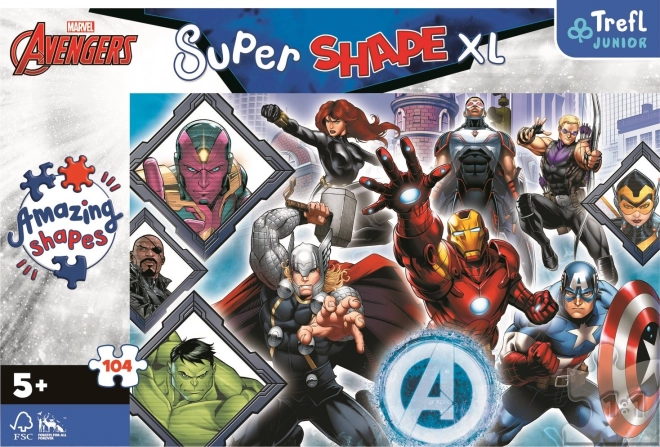 Trefl Puzzle Super Shape XL Avengeri 104 Dielikov