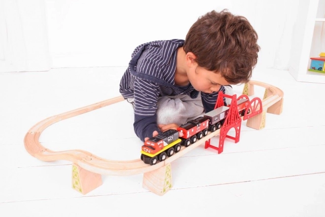 Bigjigs Rail nákladný vlak s koľajnicami