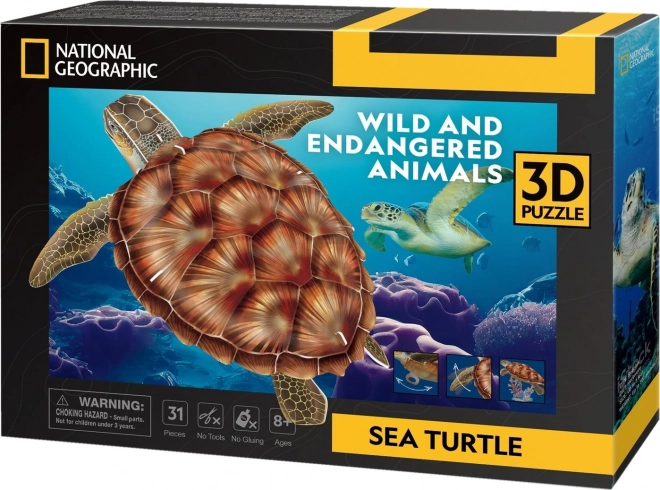 CubumFun 3D puzzle Národná geografia: Morská korytnačka 31 dielov