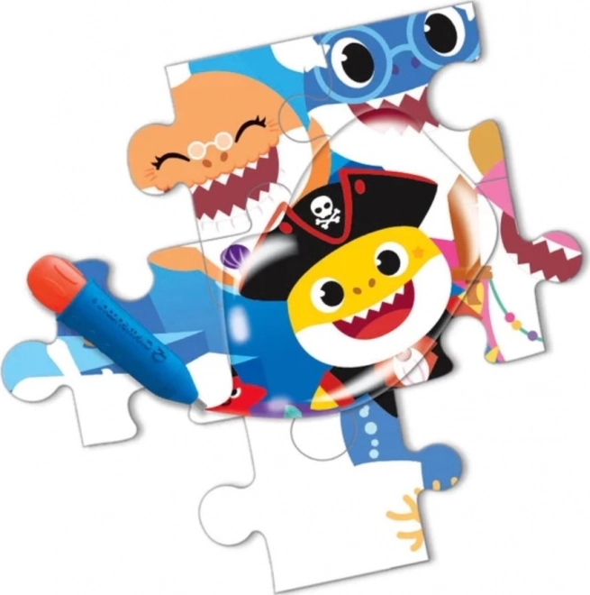 Clementoni puzzle s vodovými maľbami: Baby Shark 15 dielikov