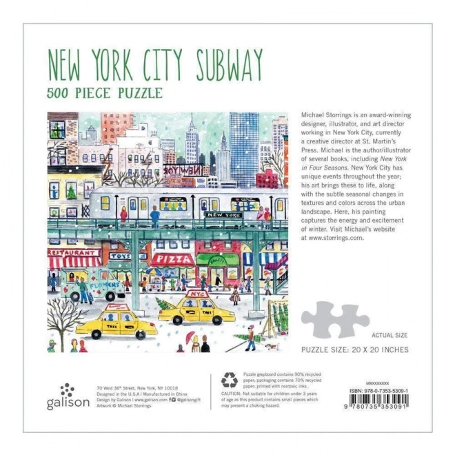 Štvorcové puzzle Metro v New Yorku 500 dielikov