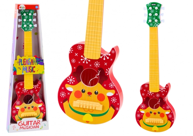 Detská gitara s regulovateľnými strunami a motívom soba