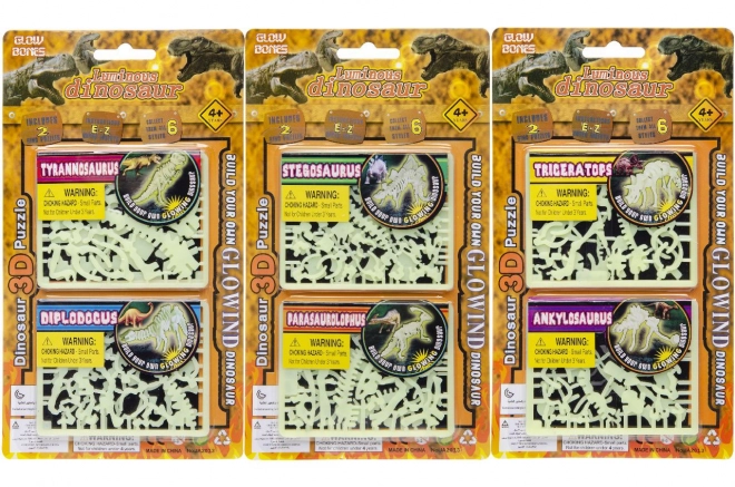 Dinosaurus 3D puzzle svietiaci v tme