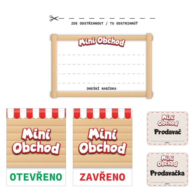 Mini obchod - pokladňa s učením nakupovania