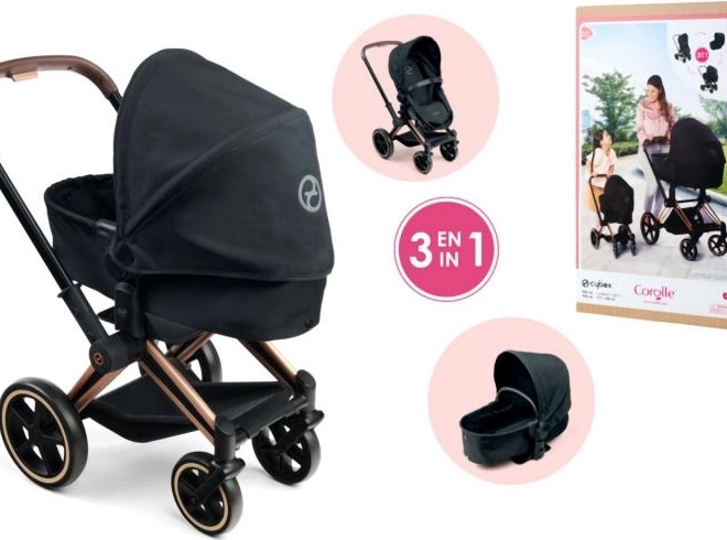 Kočík pre bábiky Cybex 3 v 1 čierny
