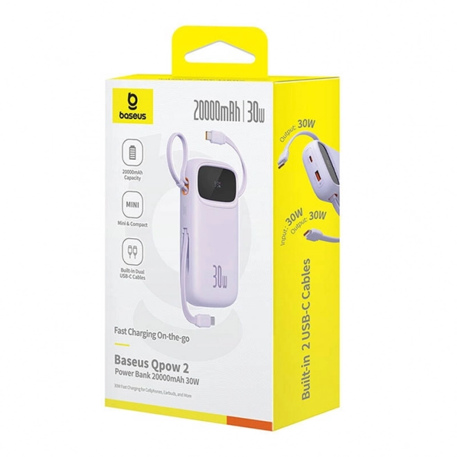Baseus QPow 2 powerbanka 20000mAh 30W s 2x USB-C
