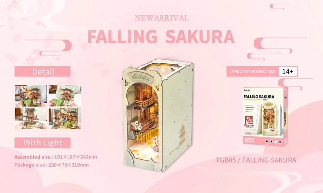 RoboTime 3D Puzzle Doraz na knihy 'Falling Sakura' (drevený)