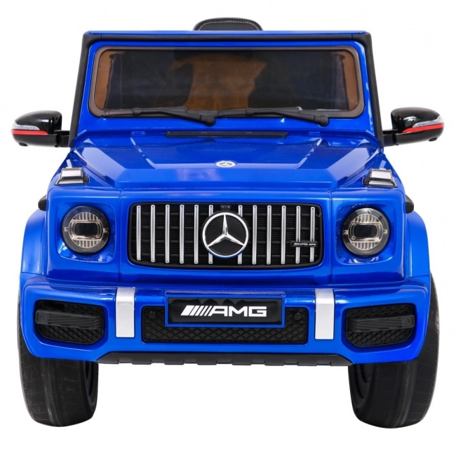 Modrý lakovaný detský Mercedes AMG G63 s diaľkovým ovládaním, MP3, LED svetlami a pásmi