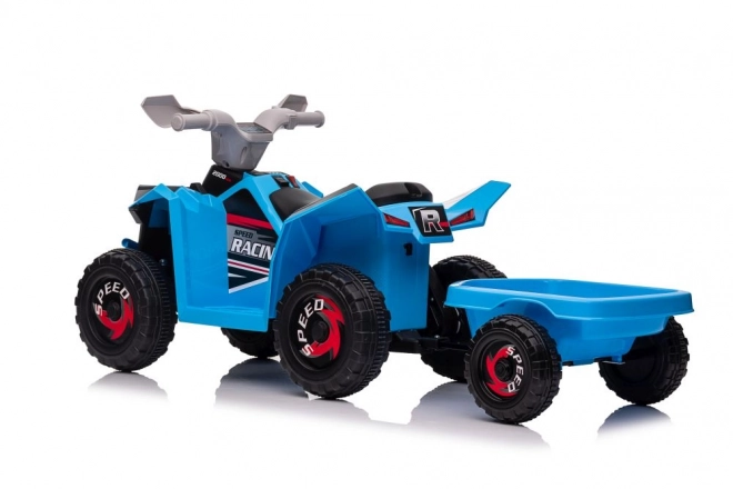 Elektrický quad s prívesom modrý