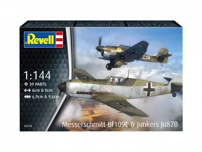 Modely na lepenie lietadiel ME Bf109E a Junkers JU87B 1/144