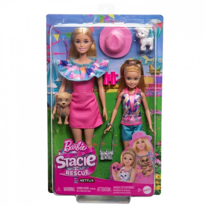 Súprava bábik Barbie a Stacie so psíkmi