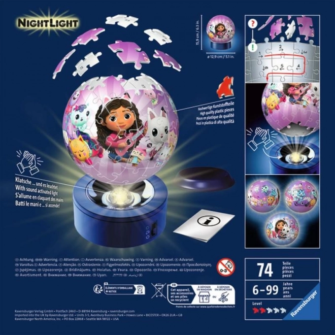 Svietiaci 3D puzzle-ball Gabby's Dollhouse