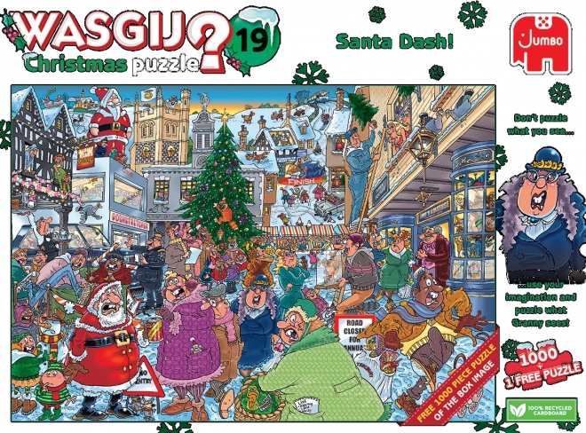 Jumbo Puzzle Wasgij Vianoce 19: Santa Chvátá! 2x1000 dielikov