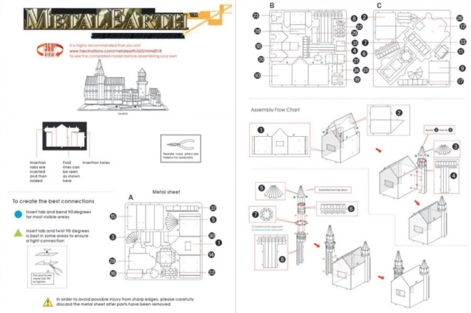 3D puzzle zámok Neuschwanstein od Metal Earth