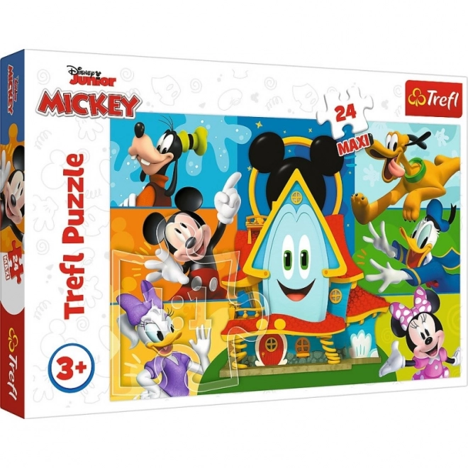 Puzzle Mickeyho Klubík: Mickey Mouse a Kamaráti Maxi 24 Dielikov