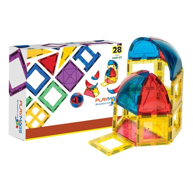 Magnetická stavebnica 3D Dome Playmags - sada 28 ks