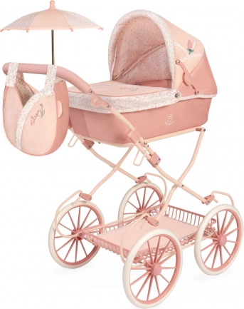 Skladací kočík pre bábiky TULIPE s taškou a doplnkami 81 cm