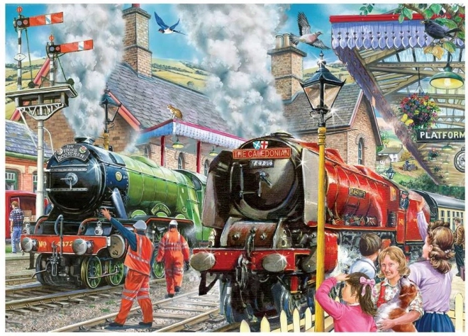 Puzzle House of Puzzles Odchod vlakov 1000 dielikov