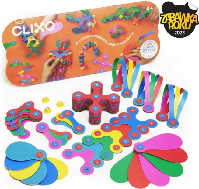 Clixo Super Rainbow magnetická stavebnica 60 kusov