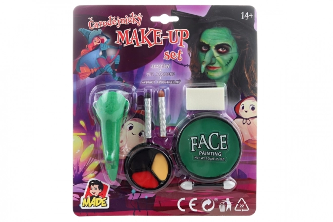 Halloweenský čarodejnícky nos a make-up