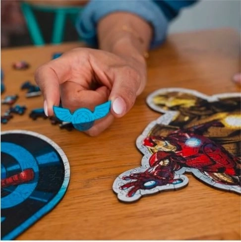 Drevené Puzzle Odvážny Iron Man