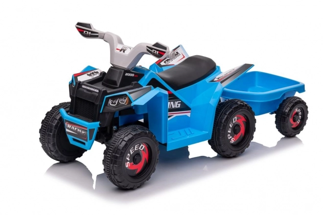 Elektrický quad s prívesom modrý