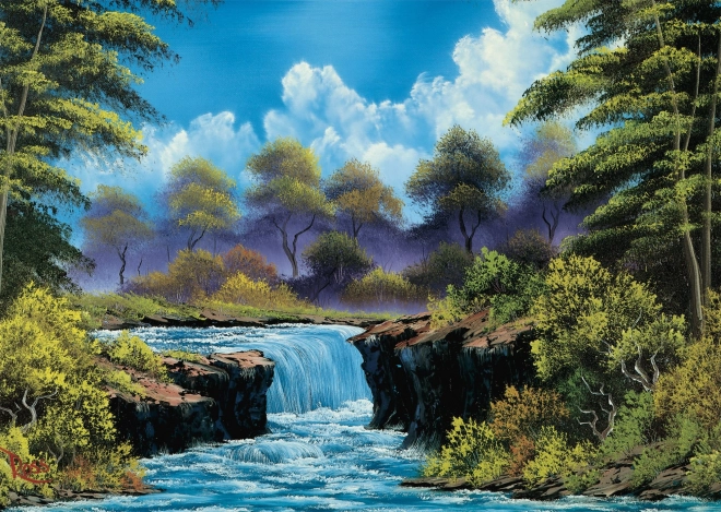 Puzzle Bob Ross: Vodopád na paseke 1000 dielikov