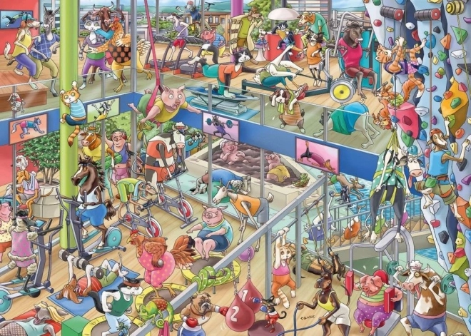 Puzzle zvieracia telocvičňa 1000 dielikov