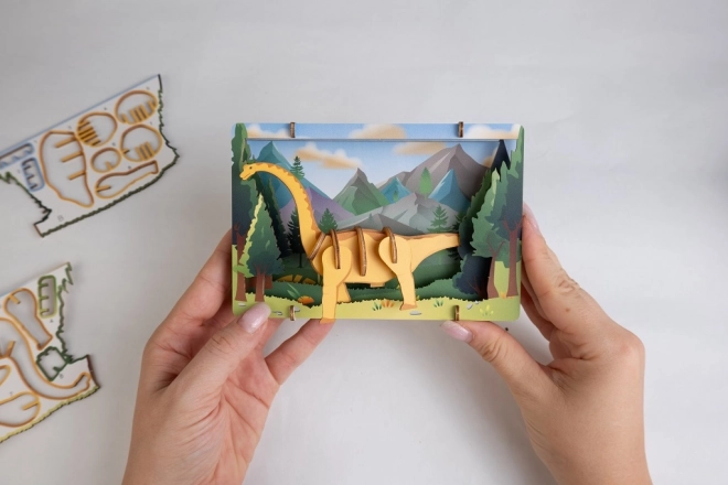 EscapeWelt 3D drevené puzzle Brontosaurus