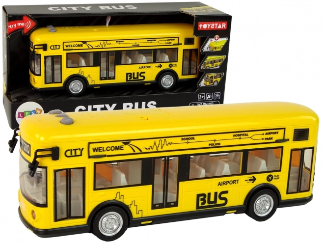 Autobus mestský žltý s trenírovým pohonom 1:18