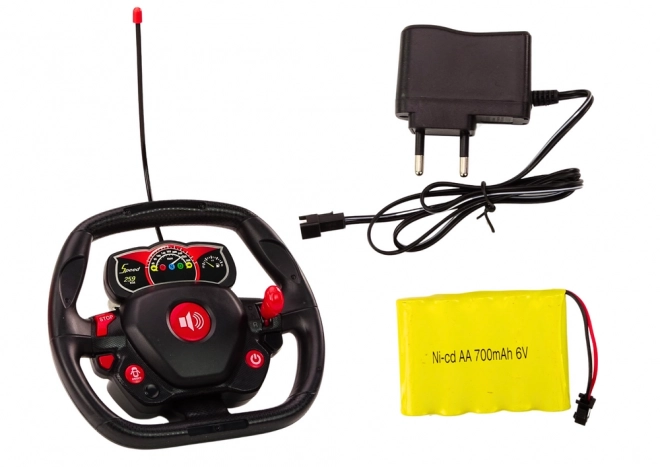 Červené RC športové auto so sklápacími dvermi 1:12