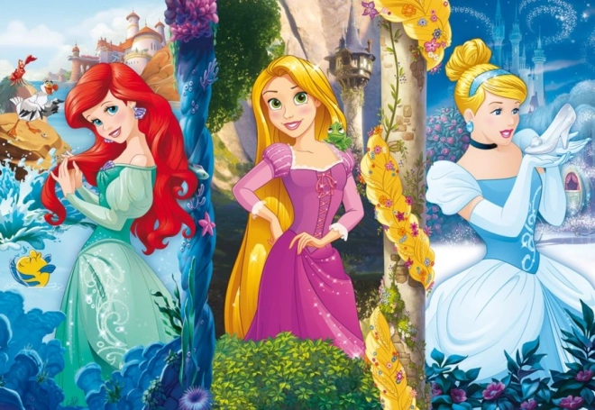 Puzzle Disney princezné: Ariel, Locika a Popoluška MAXI 60 dielikov