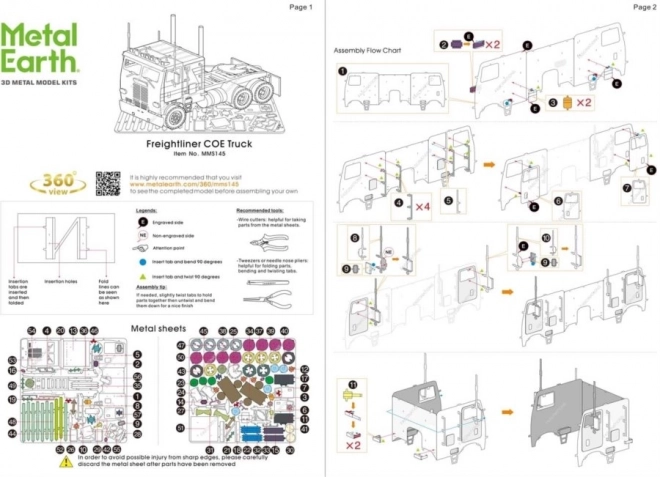 3D puzzle nákladné vozidlo Freightliner - Metal Earth