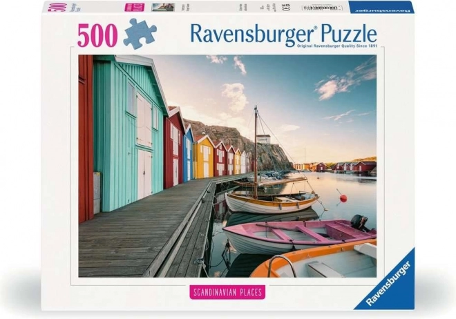 Ravensburger puzzle Skandinávia: Loděnice v Smögene, Švédsko 500 dielikov