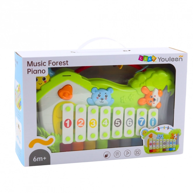 Hudobné lesné piano s xylofónom