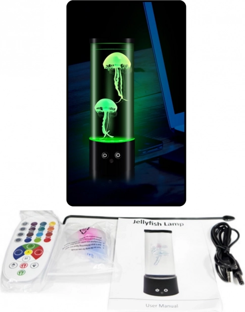 Ozdobná LED lampička s medúzami na batérie a USB kábel