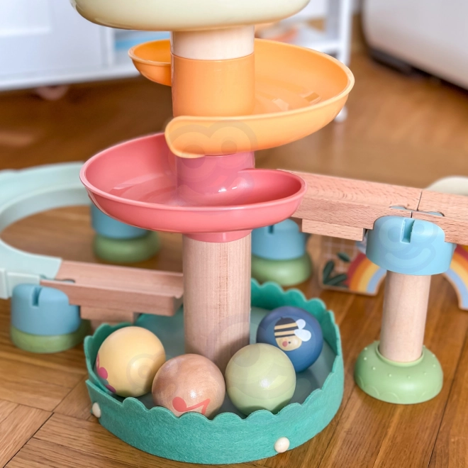 Drevená guličková dráha s Xylofónom Tooky Toy 44 ks