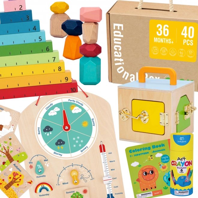 Tooky Toy vzdelávacia krabica Montessori 6v1
