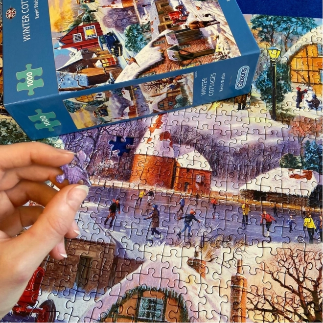 Puzzle Zimné chalúpky 1000 dielikov